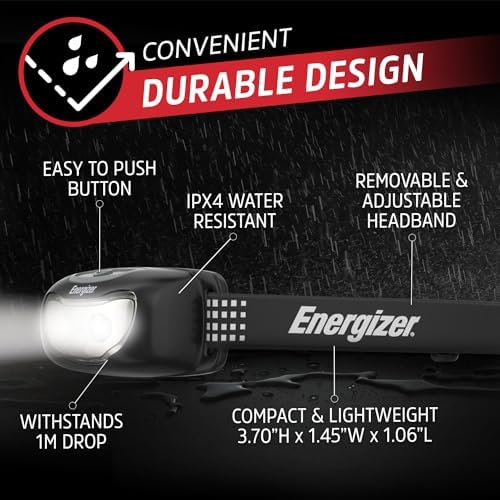 Energizer Universal+ LED Headlamp, Bright Head Lamp for Outdoors, Camping and Emergency Light, IPX4 Water Resistant (Batteries Included)(Pack of 4) - Image 5