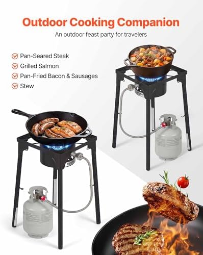 VEVOR 1 Burner Outdoor Propane Gas Stove, Propane LPG Gas Camping Stove, - Image 2