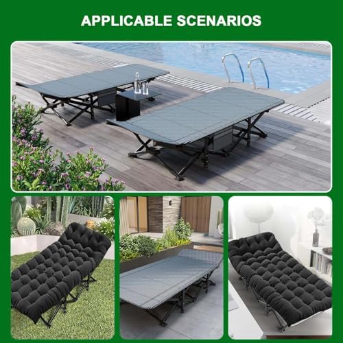 Camping Cot, 28'' Wide Sleeping Cots for Adults, Indoor & Outdoor with Pad - Image 7