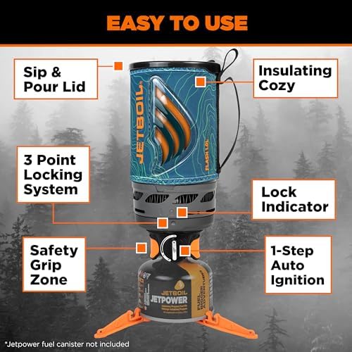 Jetboil Flash Portable Fast Boil Stove for Camping and Backpacking with 1-Step Auto Ignition, Propane/Isobutane Burner with Cooking Cup - Image 5