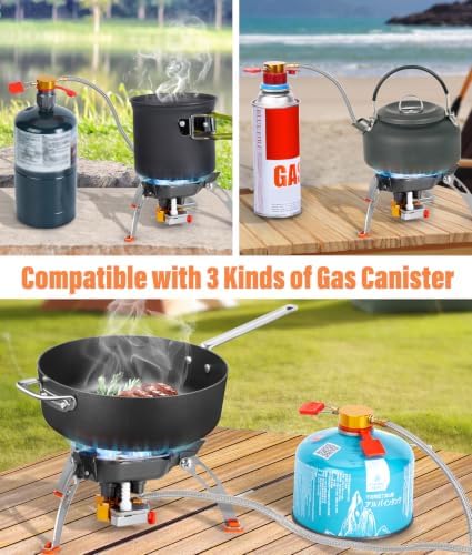 WADEO 7200W Windproof Camp Stove, Camping Gas Stove with Piezo Ignition - Image 4