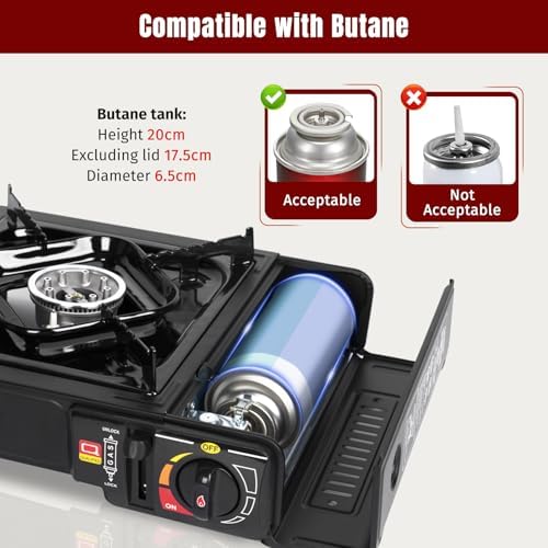 SHINESTAR Portable Butane Camping Stove with Carrying Case, 7800 BTUs - Image 3