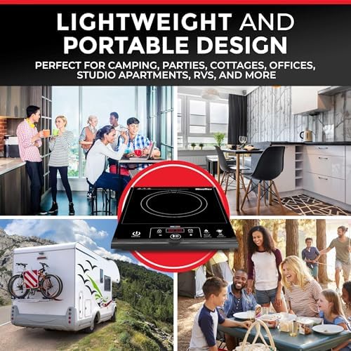Mueller RapidTherm Portable Induction Cooktop,1800W Single Burner Hot Plate with 8 Power Levels, 8 Temperature Settings, 4 Presets, 4-Hour Timer, Auto Shut-Off & Child Lock for RV, Dorm, Small Kitchen - Image 6