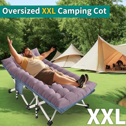 32" XXL Camping Cot with Mattress,900LBS Folding Camping Bed - Image 2