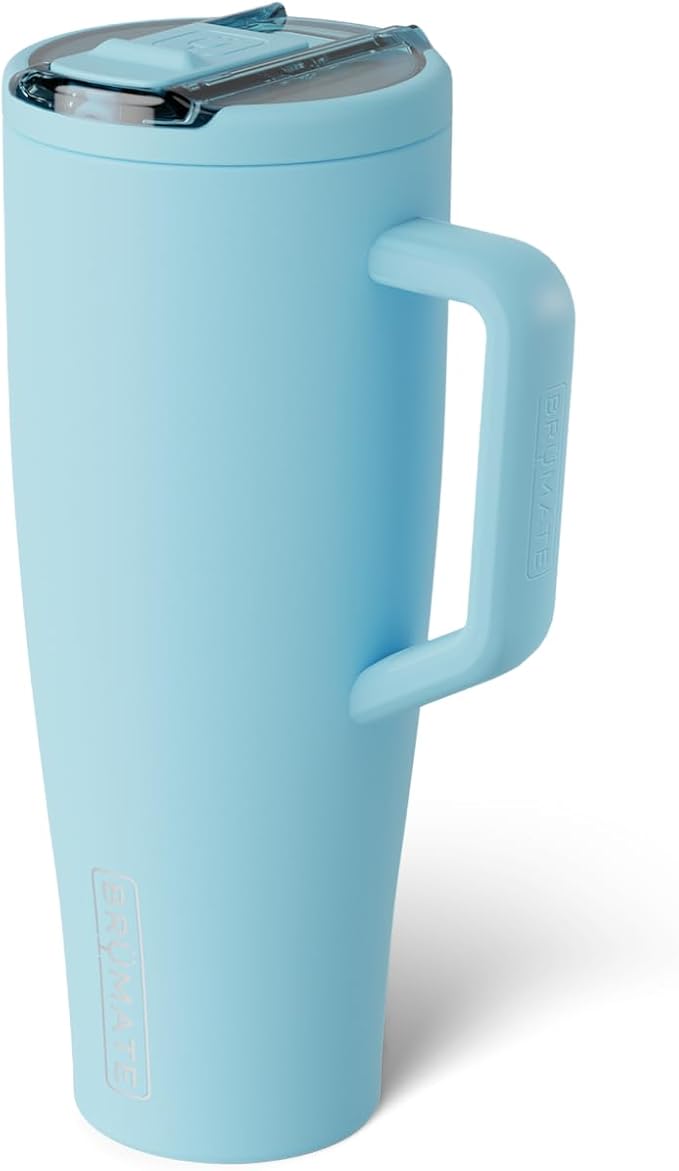 BrüMate Era Flip 40oz Tumbler with 100% Leakproof Covered Straw Lid | Hygienic Covered Straw | Insulated Stainless Steel Water Bottle with Handle | Cup Holder Friendly | BPA-Free (Glacier) - Image 2