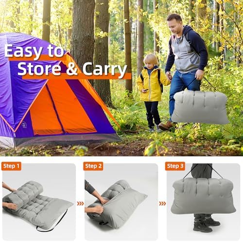 Fragess Portable Camping Cot, 600LBS Max Load, Extra Wide with Thick Mattress, Folding Cot for Outdoor Camping/Office, Home Nap (Grey) - Image 5