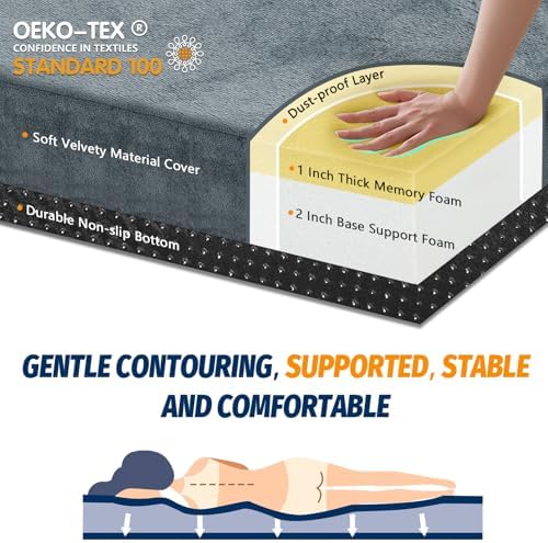 CYMULA Memory Foam Camping Mattress Pad, Sleeping Mat, Portable Roll Up Mattress for Adults, Camping Bed Pads for Sleepover, Car Bed with Travel Bag - Image 2