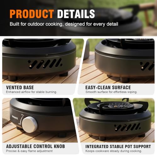 Portable Camping Stove, Powerful 3-Ring Burner, 20,500 BTU Camp Stove - Image 6