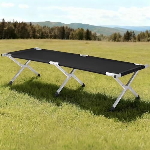 HOMSUPPLIE'S Folding Camping Cot,Outdoor Portable Camp Bed, Sleeping Cots with Carry Bag (Black) - Image 5