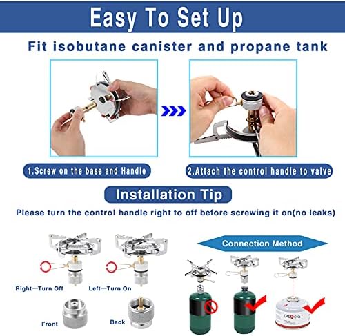 Small Backpacking Stove Portable Camping Stove Burner with Butane Adapter - Image 4