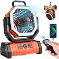 Odoland 30000mAh Camping Fan with LED Lantern, Rechargeable Battery Fan by Odoland