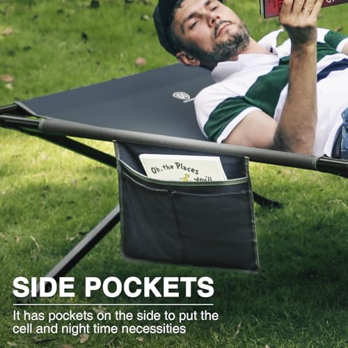EVER ADVANCED Extra Wide Camping Cot for Adults Oversized XXL Sleeping Cots Folding Cot Bed with Carry Bag, 84.3" L x 41.9" W, Support to 550 lbs - Image 4