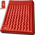 FNARMW Double Sleeping Pad Camping, Self Inflating 6'' Extra-Thick 2 Person Pillow Built-in Foot Pump Waterproof Inflatable Sleeping Mat Backpacking, Tent, Hiking, Portable Camping Pad (Orange-Black) by FNARMW