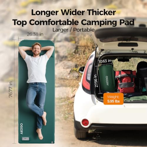 OGERY Self Inflating Sleeping Pad with Electric Pump, 3.15" Memory Foam - Image 2