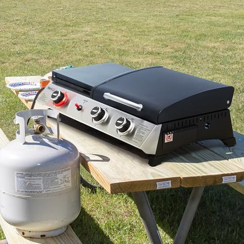 Royal Gourmet PD1305H 3-Burner Propane Gas Grill, Griddle Combo with Lid - Image 2