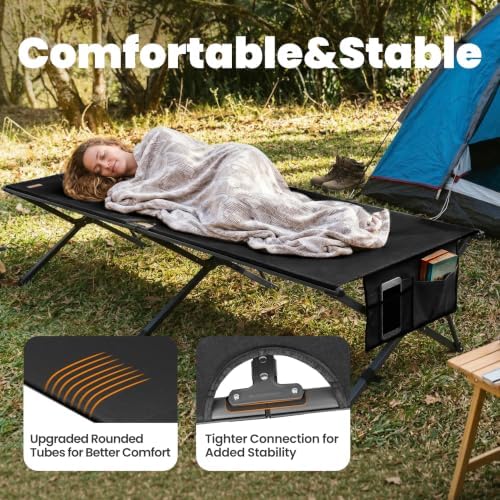 Heavy Duty Camping Cot for Adults, 31.5'' Wide Folding Cot, Support 400LBS - Image 5