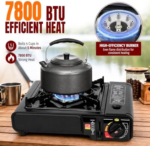 SHINESTAR 7800 BTU Dual Fuel Camping Stove, Propane Portable Gas Stove - Image 3