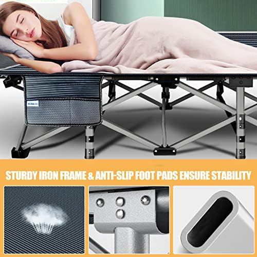 DoCred Folding Camping Cot with Mattress, 2 Pack Heavy Duty Folding Cot - Image 4