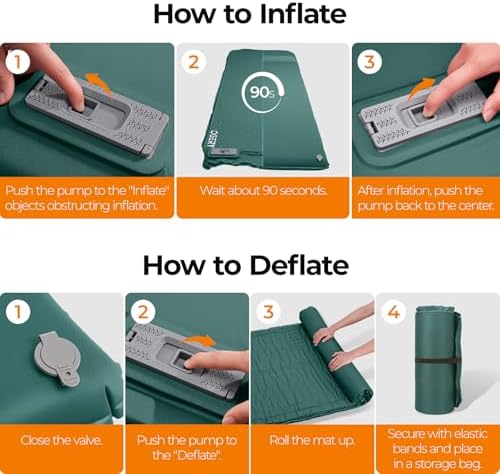 OGERY Self Inflating Sleeping Pad with Electric Pump, 3.15" Memory Foam - Image 4