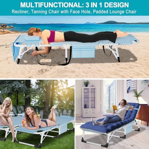 ABORON Extra Wide 28-Inch Folding Camping Cot for Adults with Mattress - Image 3
