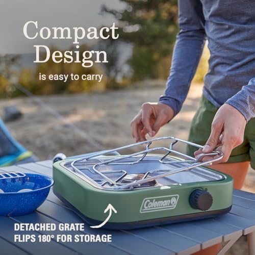 Coleman Cascade 18 1-Burner Camping Stove, Portable Cooktop with 8000 BTUs & Matchless Lighting, Fits 12-Inch Pan, Great for Outdoor Cooking, Camping, Tailgating, Grilling, BBQs, & More - Image 3