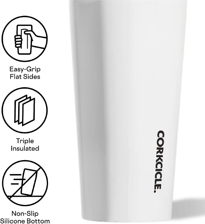 Corkcicle Classic Insulated Tumbler - Stainless Steel Tumbler with Lid, Triple Insulated for Hot & Cold Drinks, Shatterproof Lid, Cupholder Friendly, BPA-Free - 24oz - Brick - Image 3