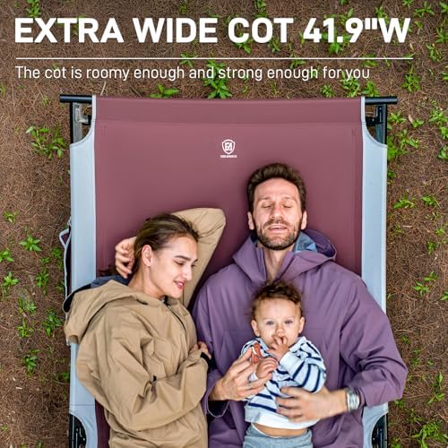 EVER ADVANCED Extra Wide Camping Cot for Adults Oversized XXL Sleeping Cots Folding Cot Bed with Carry Bag, 84.3" L x 41.9" W, Support to 550 lbs - Image 2
