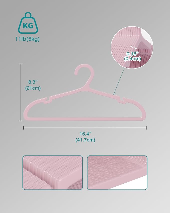 50 Pack Clothes Hangers, Non Slip Plastic Coat Hangers, Space Saving Hangers - Image 3