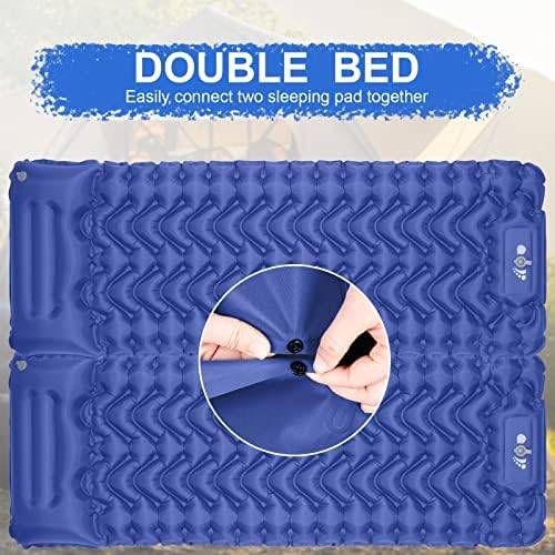 MOXILS Sleeping Pad, Ultralight Inflatable Sleeping Pad for Camping, Built-in Pump, Ultimate for Camping, Hiking, Airpad, Carry Bag, Repair Kit, Compact & Lightweight Air Mattress(Blue) - Image 2
