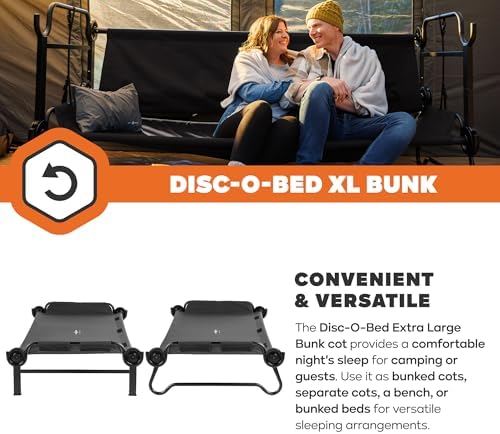 Disc-O-Bed Extra Large Portable Bunk Camping Cots with Carry Bags, Black - Image 3