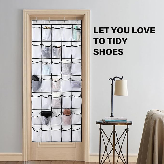 40 Mesh Pocket Over the Door Shoe Organizer, Hanging Shoe Rack - Image 6
