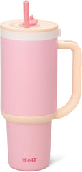 Ello Oasis 40 oz Tumbler with Handle & Retracting Straw | Reusable Insulated Stainless Steel Cup 100% Leakproof, Gifts for Teens Women Men | Keeps cold for 20 Hours, Cup Holder Friendly, Sunrise Glow by Ello