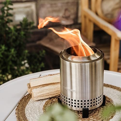 Solo Stove Mesa, 5.1 Inch Tabletop Fire Pit with Stand - Smokeless, Stainless Steel Fire Pit for Camping, Outdoor & Patio- Wood Burning or Pellet Fueled Portable Bonfire, 1.4lbs, Ash - Image 6