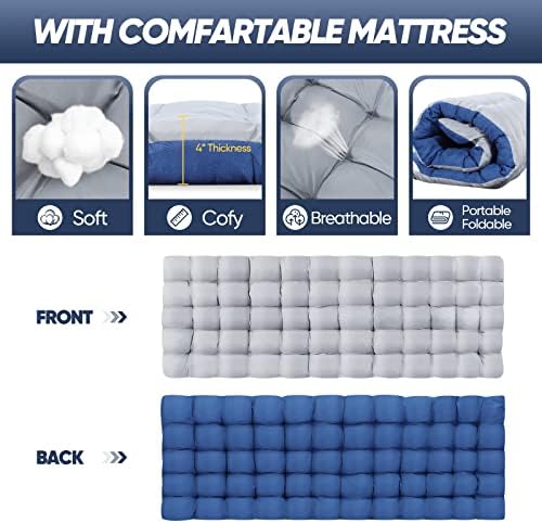 Portable Camping Cot with Mattress, Sleeping Bed,Single Lounge Chaise - Image 3