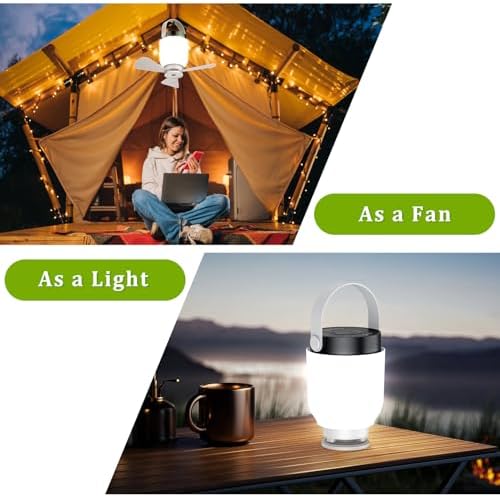 2 in 1 Camping Fan with Lantern, Tent Ceiling Fans with Lights and Remote - Image 4