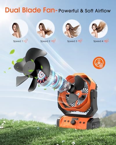 Portable Rechargeable Camping Fan 20000mAh Cordless Battery Powered Fans - Image 3