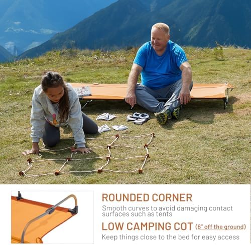 TIMBER RIDGE 20-Second Quick Set-Up Camping Cot, Aluminum Folding Cot - Image 4