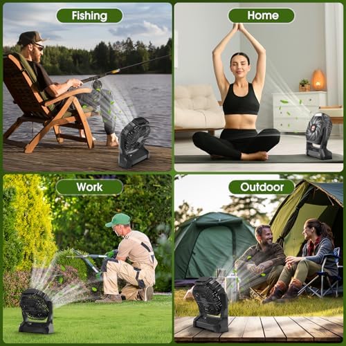 Portable Rechargeable Fan, 20000mAh Cordless Battery Powered Camping Fans - Image 6