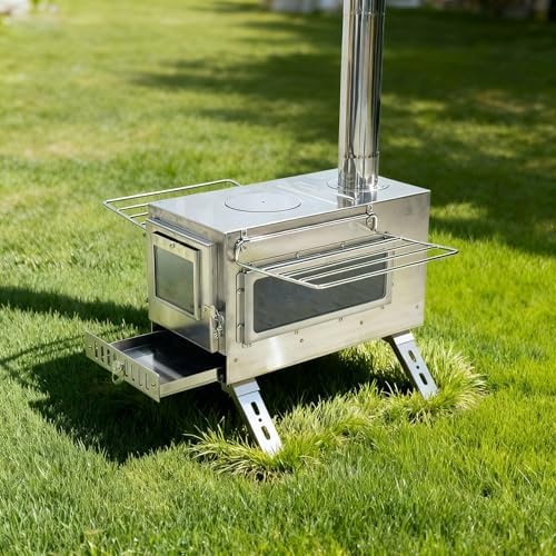unho Stainless Hot Tent Stove Crack-Resistant Ceramic Glass Outdoor camping - Image 2