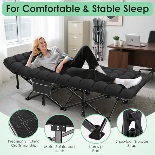 Suteck Camping Cot, Folding Camp Bed for Adults with Soft Thicker Cushion - Image 6