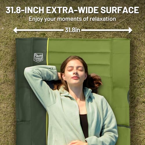 Timber Ridge 31.8" W Extra Wide Heavy Duty Camping Cot for Adult, Easy Set Up Oversized Sleeping Cot with Carry Bag for Camping, Travel and Outdoors, Support up to 450lbs, Green - Image 3