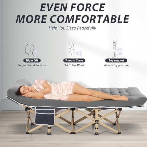 Folding Camping Cot with Mattress for Adults,28" Wide,600LBS - Image 6