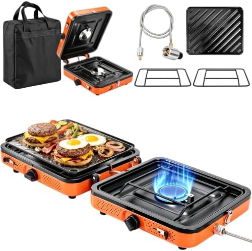 GGC 2 Burner Portable Camping Stove 5-Piece Kit for Camping by GGCProducts
