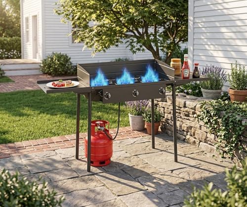 3 Burner Propane Camp Stove | 225,000 BTU | High Pressure Gas Burners - Image 5
