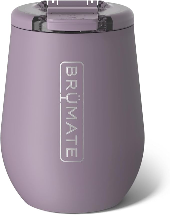 BrüMate Uncork'd 14oz 100% Leakproof Insulated Wine Tumbler | Locking Lid | Insulated Stainless Steel Wine Glass | Perfect For Travel & Outdoors | BPA-Free (Lilac Dusk) by Br%C3%BCMate