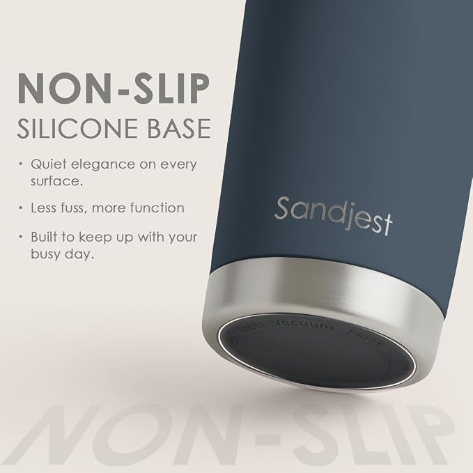 SANDJEST Stainless Steel Tumbler 20 oz, Double Wall Vacuum Insulated Mug with Lid, Travel Coffee Cup for Women Men Friends, Birthday Christmas (Deep Sea Blue) - Image 4