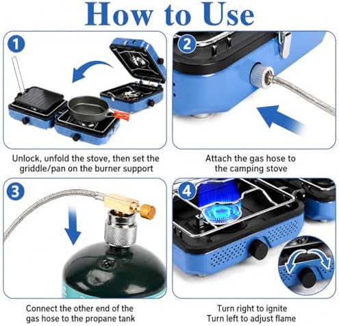 Hisencn 2 Burners Camping Stove with Windscreen for Camping,RV Essentials - Image 5