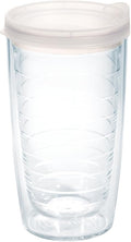 Tervis Clear & Colorful Lidded Made in USA Double Walled Insulated Tumbler Travel Cup Keeps Drinks Cold & Hot, 16oz, Clear Lid by TervisTumblerCompany
