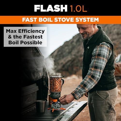 Jetboil Flash Portable Fast Boil Stove for Camping and Backpacking with 1-Step Auto Ignition, Propane/Isobutane Burner with Cooking Cup - Image 2