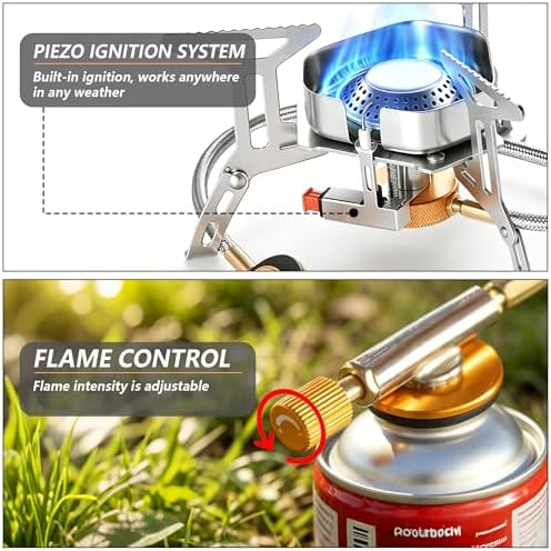 SHENDU 3500W Windproof Camping Backpacking Stove Foldable Fuel Adapters - Image 6